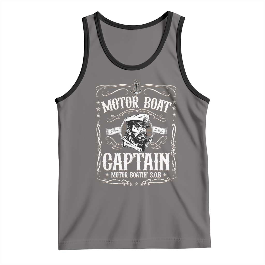 Funny Motor Boat Captain Tank Top Pontoon Boating Motor Boatin Lake
