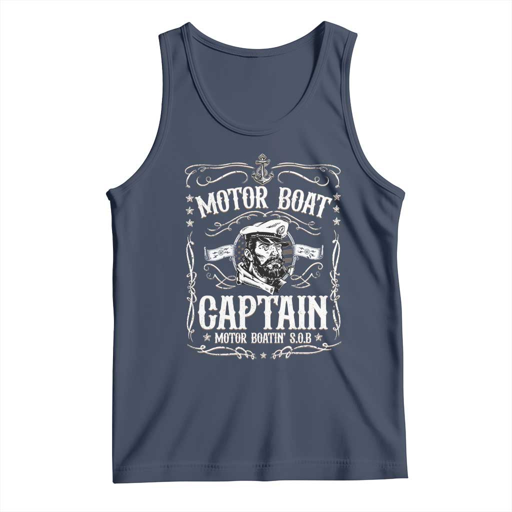 Funny Motor Boat Captain Tank Top Pontoon Boating Motor Boatin Lake