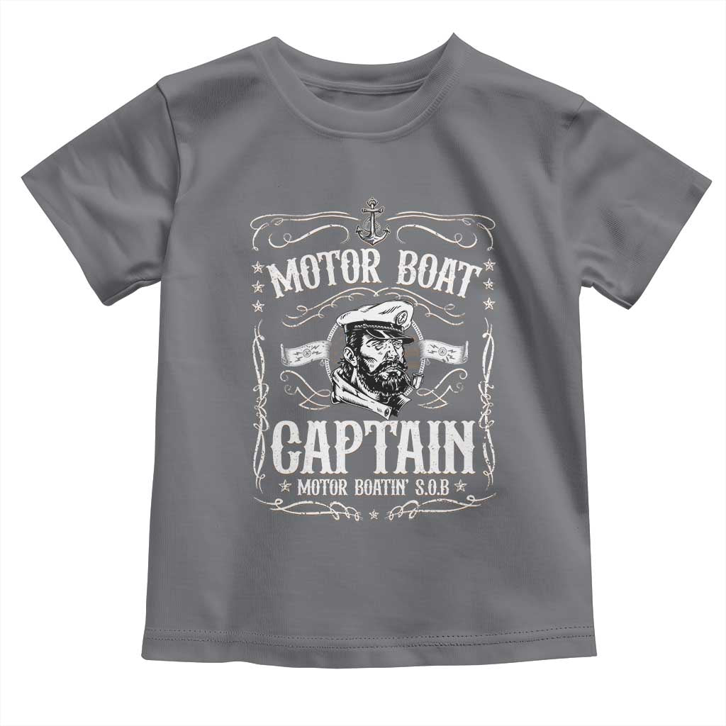 Funny Motor Boat Captain Toddler T Shirt Pontoon Boating Motor Boatin Lake