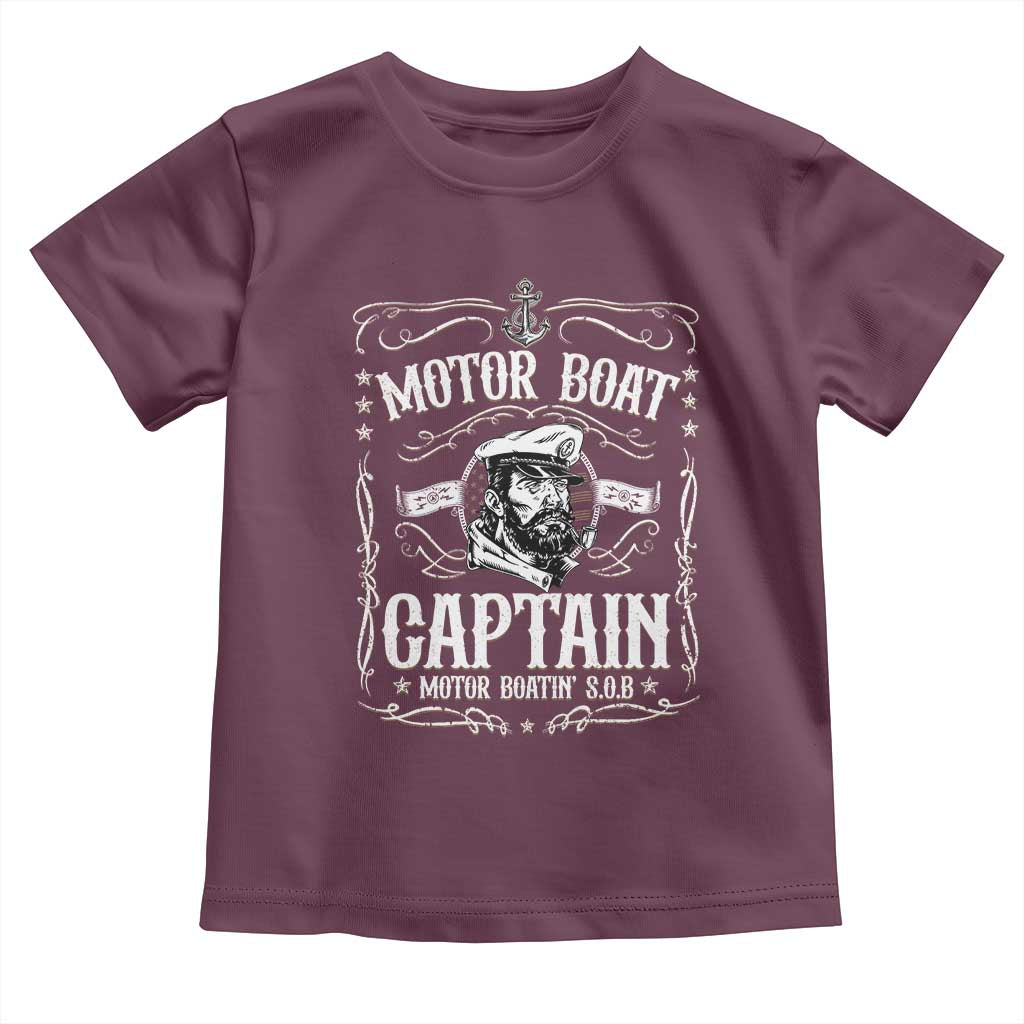Funny Motor Boat Captain Toddler T Shirt Pontoon Boating Motor Boatin Lake