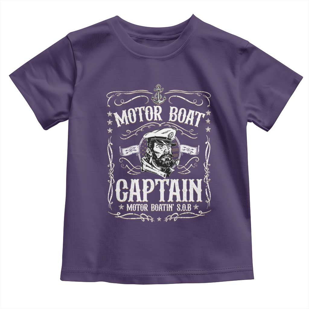 Funny Motor Boat Captain Toddler T Shirt Pontoon Boating Motor Boatin Lake