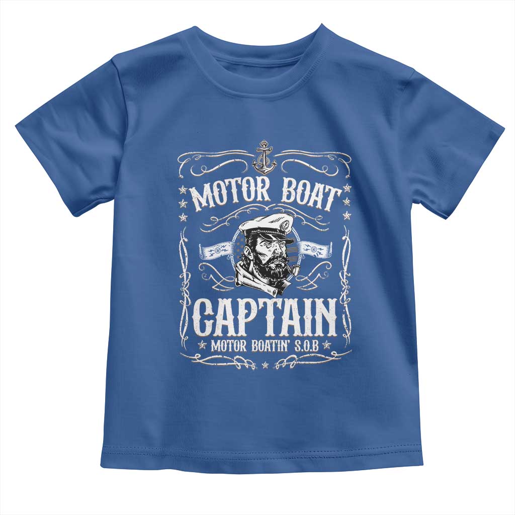 Funny Motor Boat Captain Toddler T Shirt Pontoon Boating Motor Boatin Lake