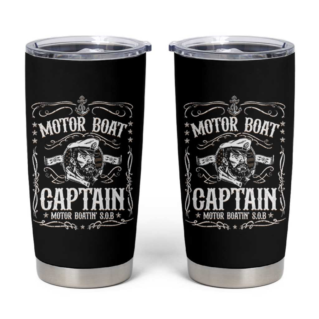 Funny Motor Boat Captain Tumbler Cup Pontoon Boating Motor Boatin Lake