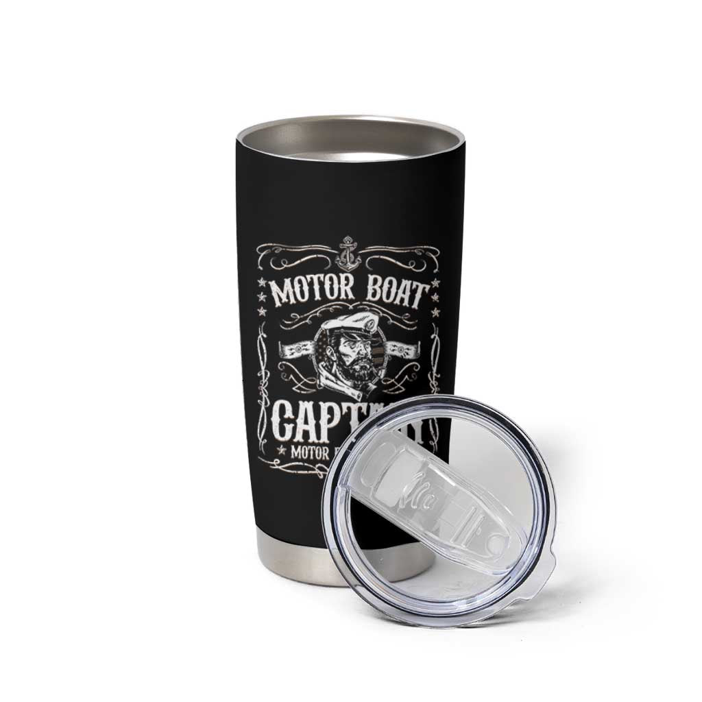 Funny Motor Boat Captain Tumbler Cup Pontoon Boating Motor Boatin Lake