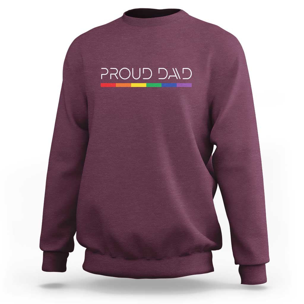 LGBTQ Gay Pride Sweatshirt Proud Dad Father's Day LGBT Flag - Wonder Print Shop