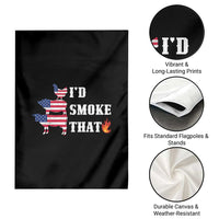 4th Of July BBQ Garden Flag I'd Smoke That Barbecue Cook Pitmaster Grill Chef