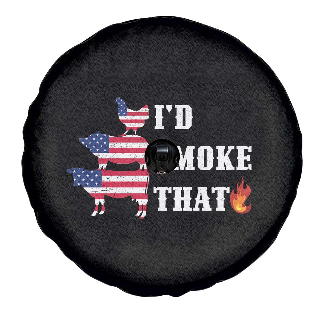 4th Of July BBQ Spare Tire Cover I'd Smoke That Barbecue Cook Pitmaster Grill Chef