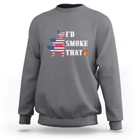 4th Of July BBQ Sweatshirt I'd Smoke That Barbecue Cook Pitmaster Grill Chef - Wonder Print Shop