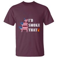 4th Of July BBQ T Shirt I'd Smoke That Barbecue Cook Pitmaster Grill Chef - Wonder Print Shop