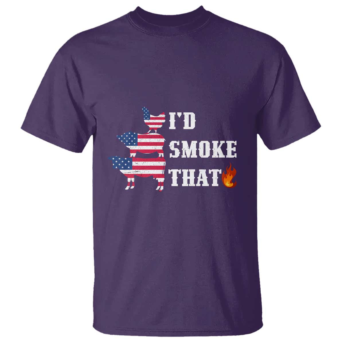 4th Of July BBQ T Shirt I'd Smoke That Barbecue Cook Pitmaster Grill Chef - Wonder Print Shop