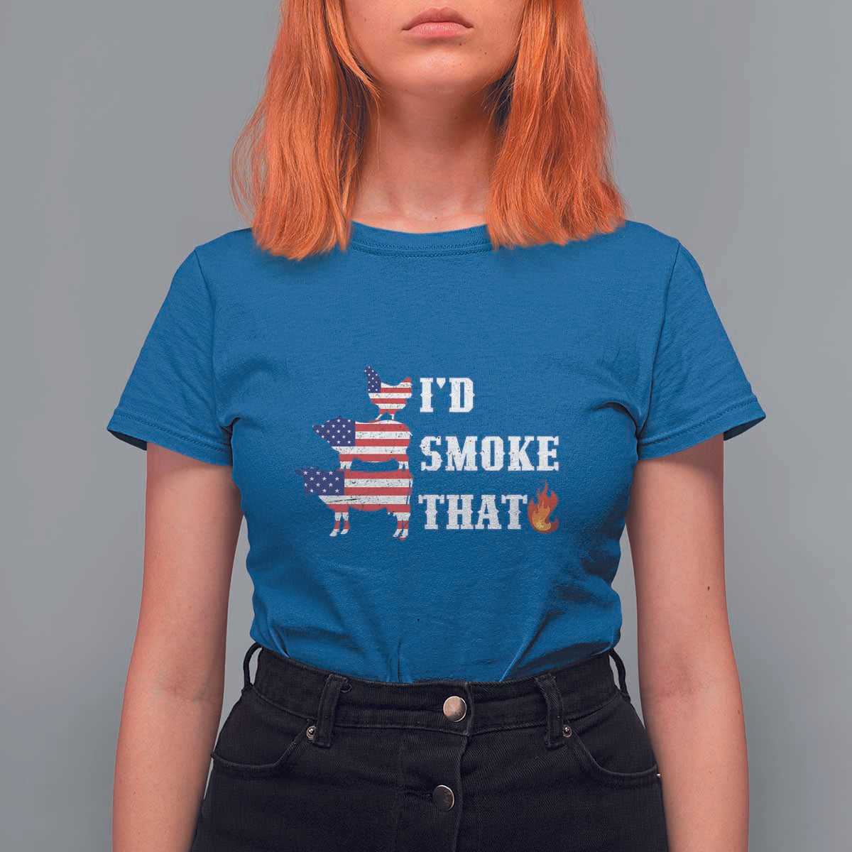 4th Of July BBQ T Shirt For Women I'd Smoke That Barbecue Cook Pitmaster Grill Chef - Wonder Print Shop
