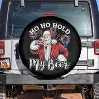 Christmas In July Spare Tire Cover Ho Ho Hold My Beer Summer Santa USA Flag 4th Of July