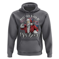 Christmas In July Hoodie Ho Ho Hold My Beer Summer Santa USA Flag 4th Of July - Wonder Print Shop