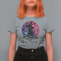 Cat Lover T Shirt For Women Black Meowgic Pentagram Witchcraft Magic - Wonder Print Shop