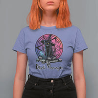 Cat Lover T Shirt For Women Black Meowgic Pentagram Witchcraft Magic - Wonder Print Shop