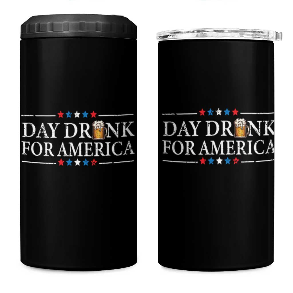 Funny 4th Of July Drinking 4 in 1 Can Cooler Tumbler Day Drunk For American - Wonder Print Shop