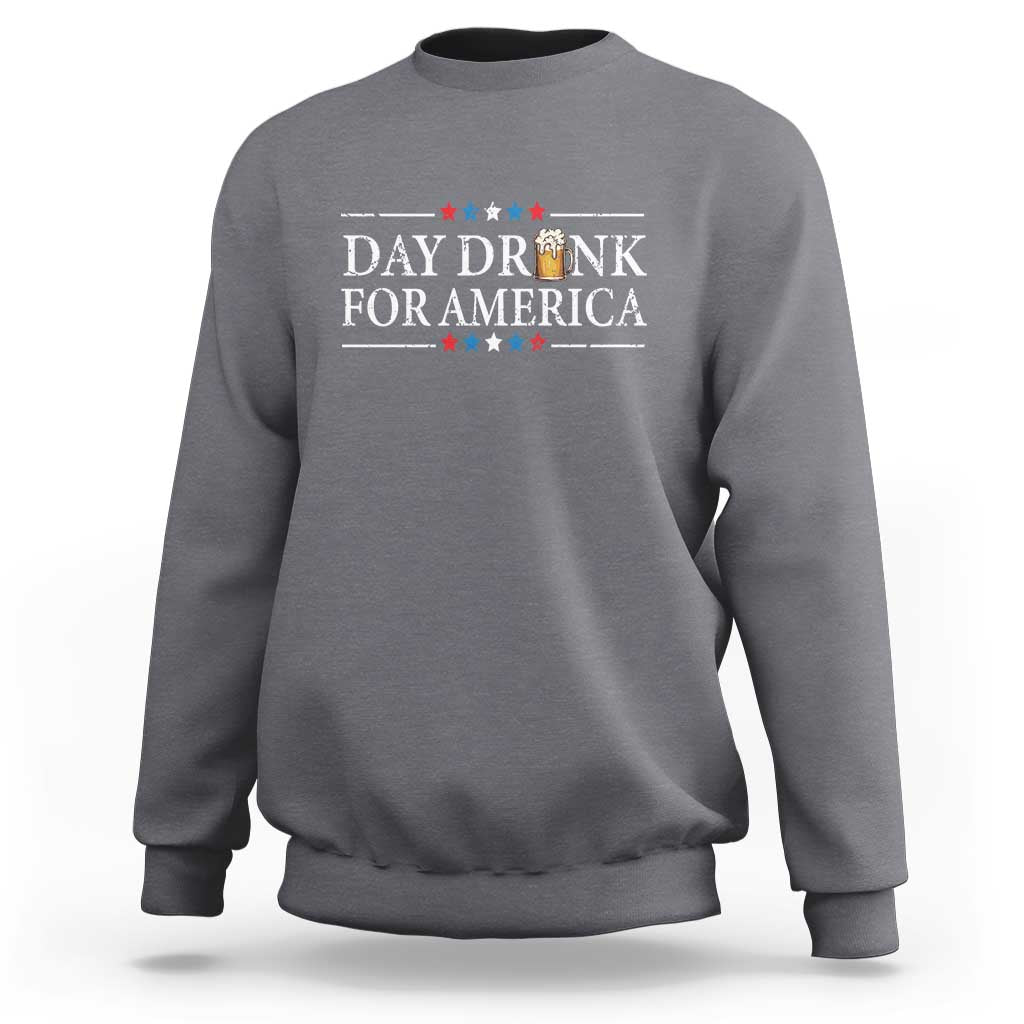 Funny 4th Of July Drinking Sweatshirt Day Drunk For American - Wonder Print Shop