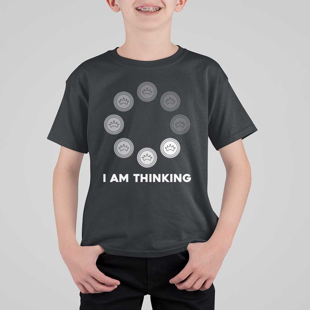 Checkers Lover T Shirt For Kid I Am Thinking Board Game Draughts Player - Wonder Print Shop