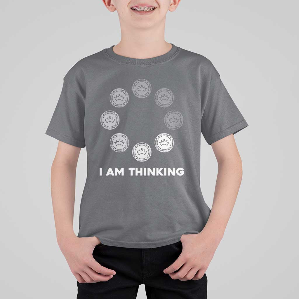 Checkers Lover T Shirt For Kid I Am Thinking Board Game Draughts Player - Wonder Print Shop