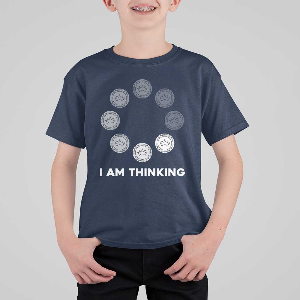 Checkers Lover T Shirt For Kid I Am Thinking Board Game Draughts Player - Wonder Print Shop
