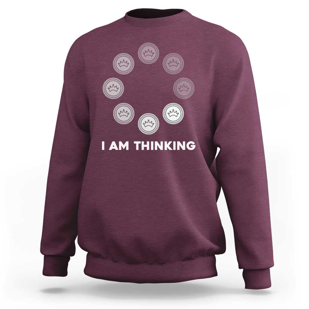 Checkers Lover Sweatshirt I Am Thinking Board Game Draughts Player - Wonder Print Shop