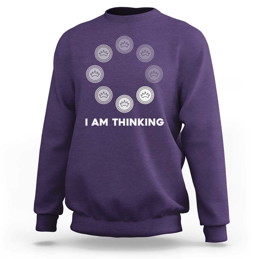 Checkers Lover Sweatshirt I Am Thinking Board Game Draughts Player - Wonder Print Shop