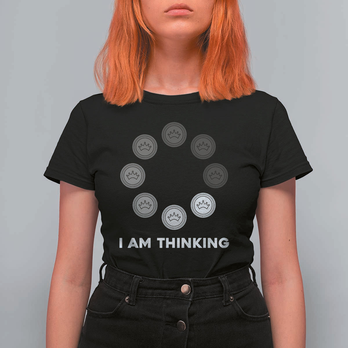Checkers Lover T Shirt For Women I Am Thinking Board Game Draughts Player - Wonder Print Shop
