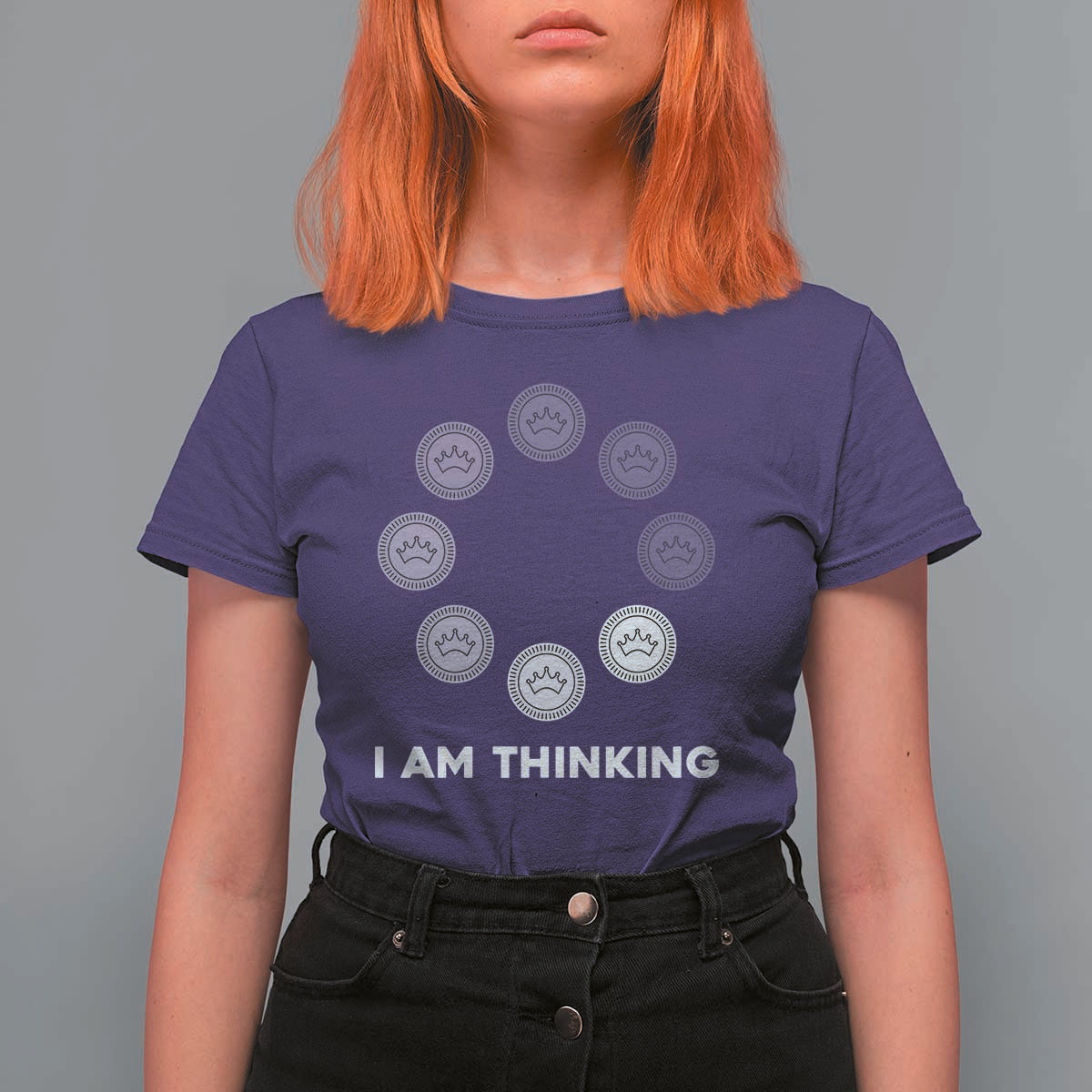 Checkers Lover T Shirt For Women I Am Thinking Board Game Draughts Player - Wonder Print Shop