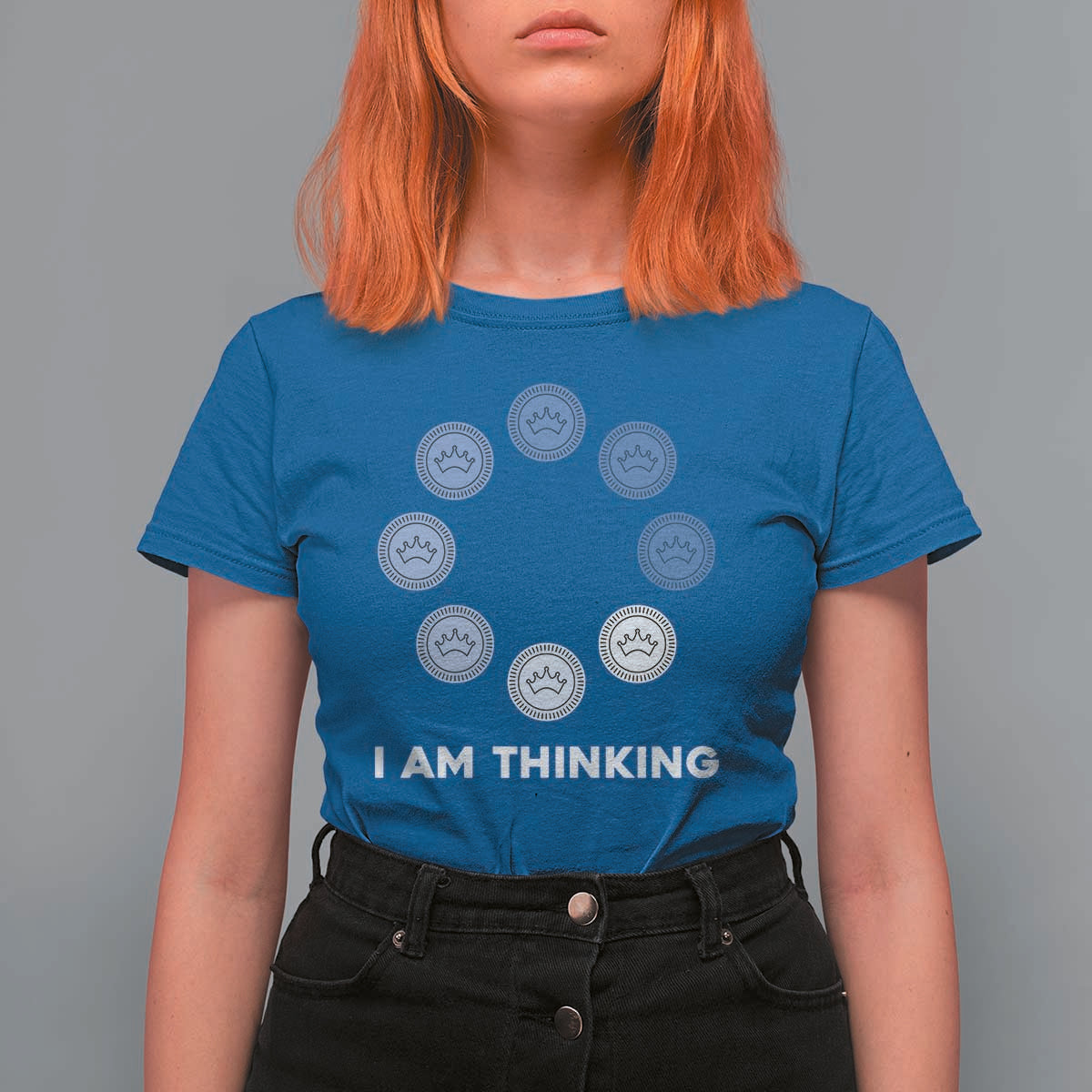 Checkers Lover T Shirt For Women I Am Thinking Board Game Draughts Player - Wonder Print Shop