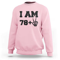 Funny 80th Birthday Sweatshirt I Am 79 Plus 80 Years Old Skull - Wonder Print Shop