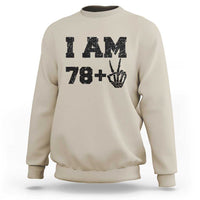 Funny 80th Birthday Sweatshirt I Am 79 Plus 80 Years Old Skull - Wonder Print Shop