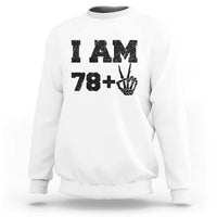 Funny 80th Birthday Sweatshirt I Am 79 Plus 80 Years Old Skull - Wonder Print Shop