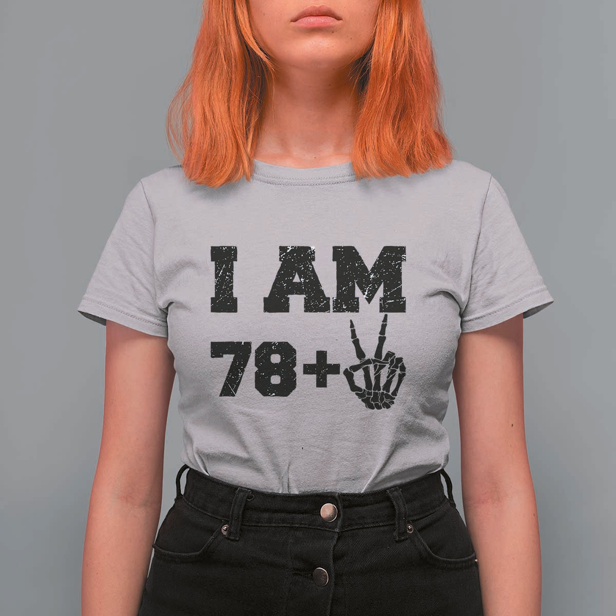 Funny 80th Birthday T Shirt For Women I Am 79 Plus 80 Years Old Skull - Wonder Print Shop