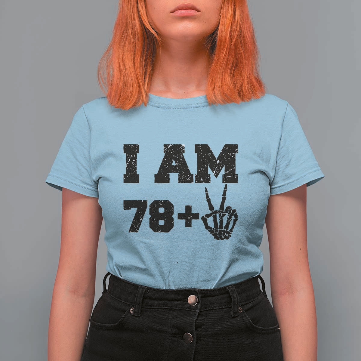 Funny 80th Birthday T Shirt For Women I Am 79 Plus 80 Years Old Skull - Wonder Print Shop