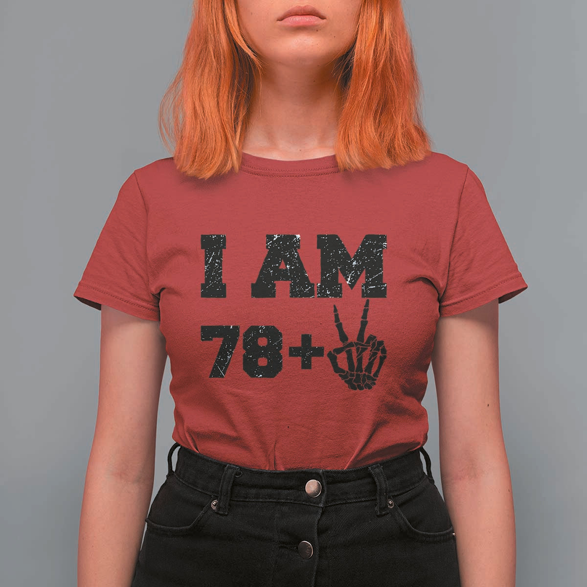 Funny 80th Birthday T Shirt For Women I Am 79 Plus 80 Years Old Skull - Wonder Print Shop