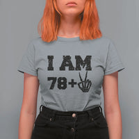 Funny 80th Birthday T Shirt For Women I Am 79 Plus 80 Years Old Skull - Wonder Print Shop