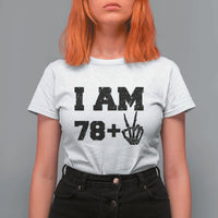 Funny 80th Birthday T Shirt For Women I Am 79 Plus 80 Years Old Skull - Wonder Print Shop