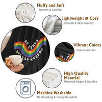 No Kings But Yas Queens LGBTQ Pride Retro Rainbow Throw Blanket
