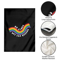 No Kings But Yas Queens LGBTQ Pride Retro Rainbow Garden Flag