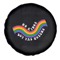 No Kings But Yas Queens LGBTQ Pride Retro Rainbow Spare Tire Cover