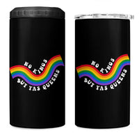 No Kings But Yas Queens LGBTQ Pride Retro Rainbow 4 in 1 Can Cooler Tumbler