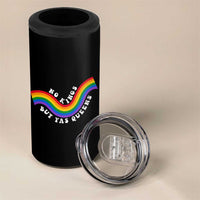No Kings But Yas Queens LGBTQ Pride Retro Rainbow 4 in 1 Can Cooler Tumbler