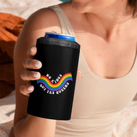 No Kings But Yas Queens LGBTQ Pride Retro Rainbow 4 in 1 Can Cooler Tumbler