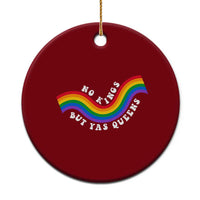 No Kings But Yas Queens LGBTQ Pride Retro Rainbow Ceramic Ornament