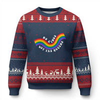 No Kings But Yas Queens LGBTQ Pride Retro Rainbow Ugly Christmas Sweater