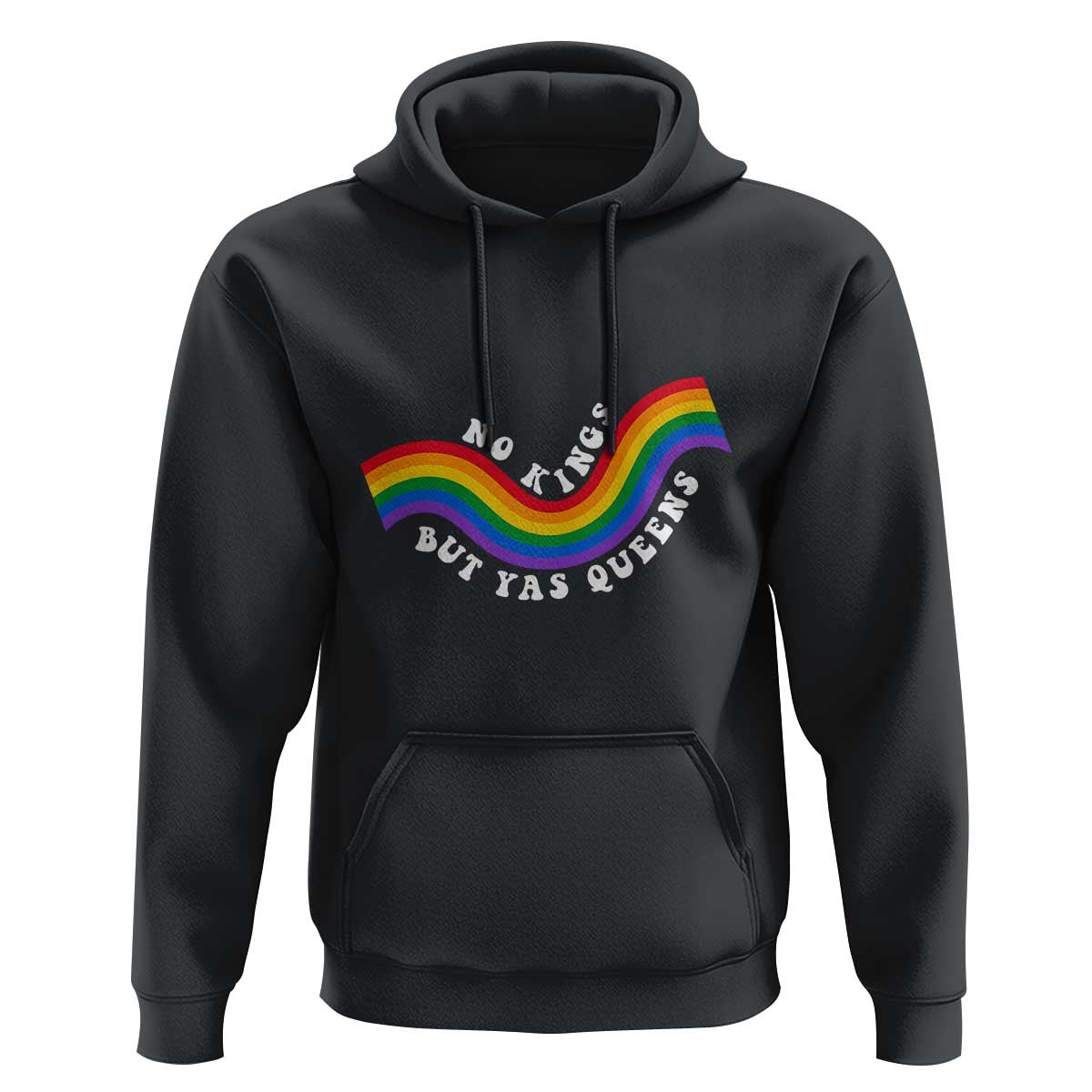 No Kings But Yas Queens LGBTQ Pride Retro Rainbow Hoodie