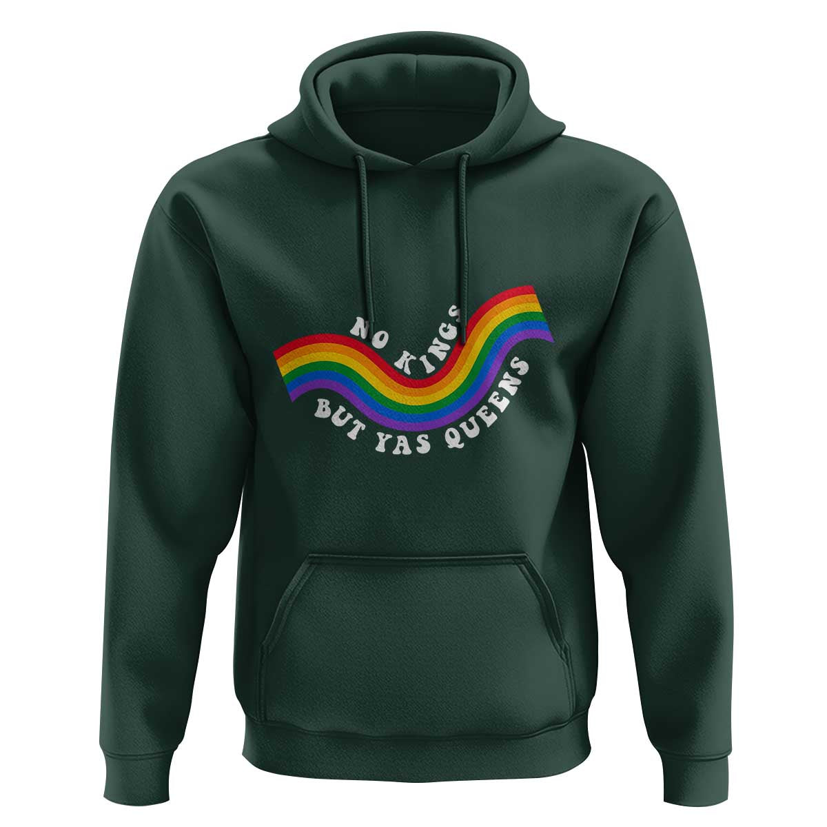 No Kings But Yas Queens LGBTQ Pride Retro Rainbow Hoodie
