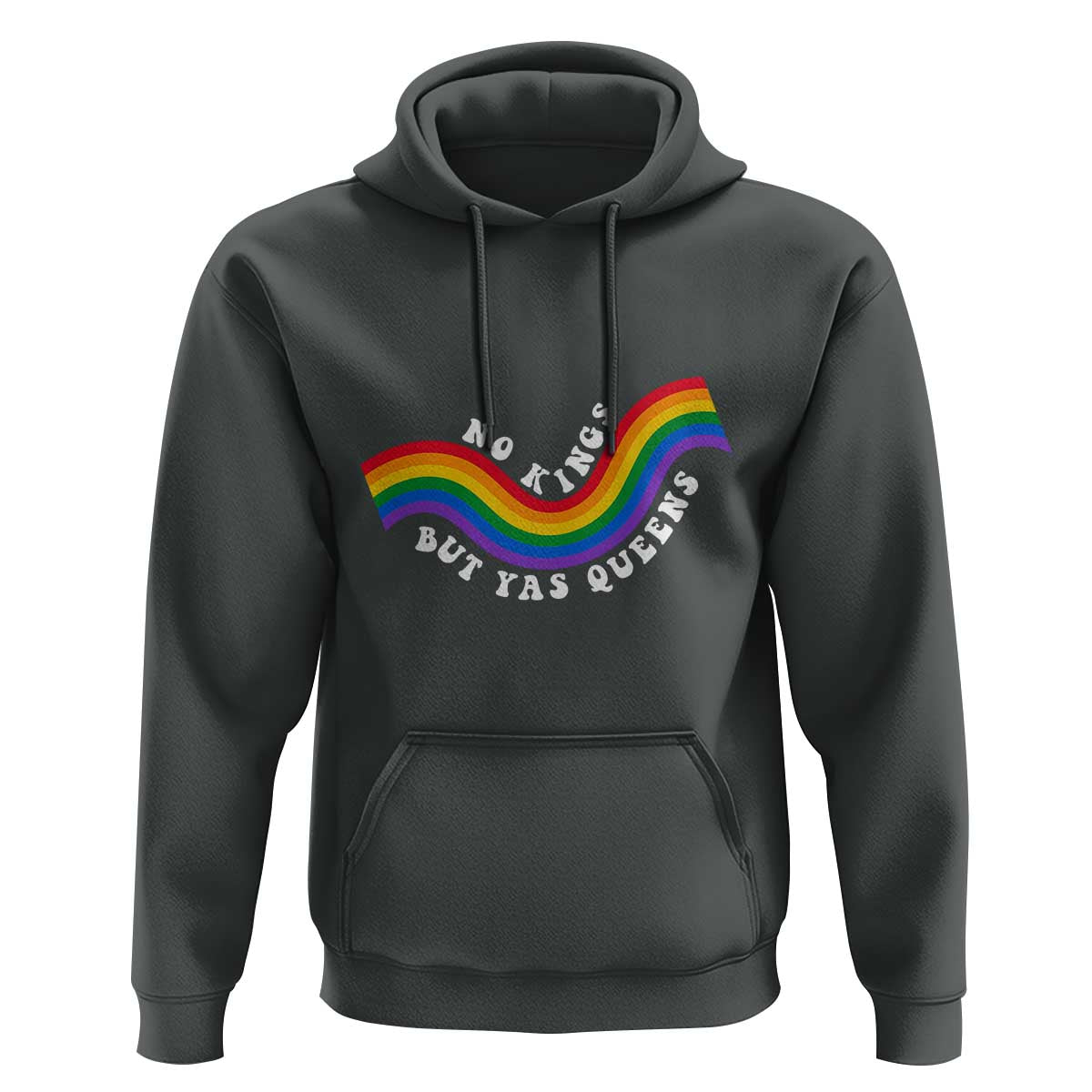 No Kings But Yas Queens LGBTQ Pride Retro Rainbow Hoodie