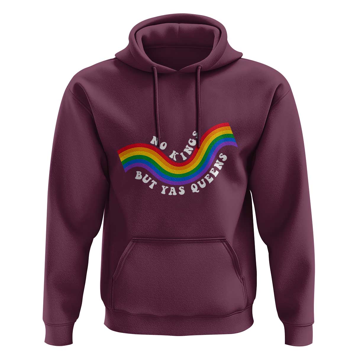 No Kings But Yas Queens LGBTQ Pride Retro Rainbow Hoodie