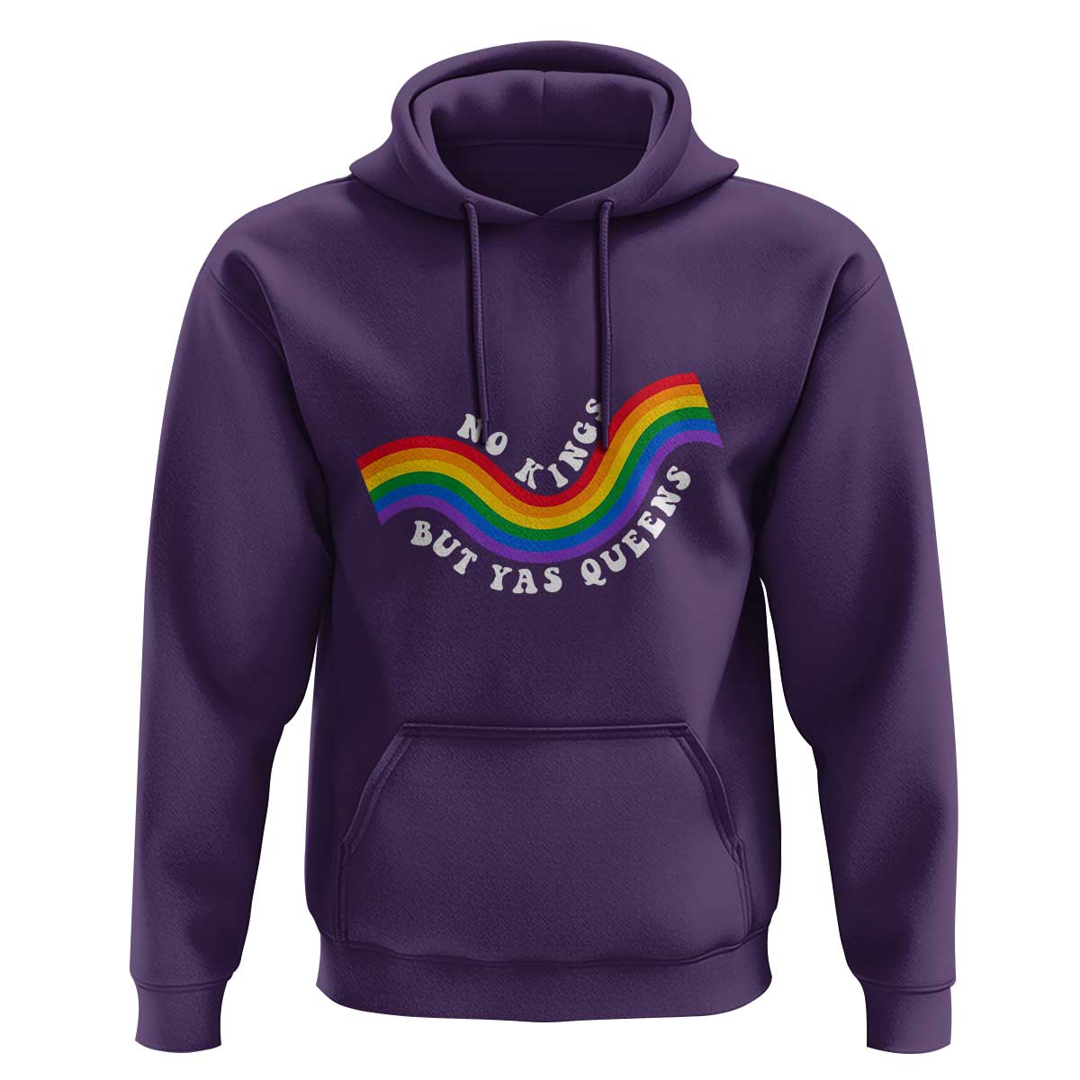 No Kings But Yas Queens LGBTQ Pride Retro Rainbow Hoodie